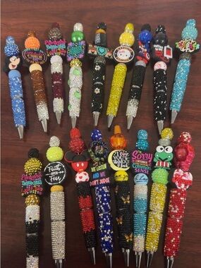 Custom Beaded Pen - Assorted Colors